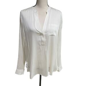 Vince silk sheer blouse white